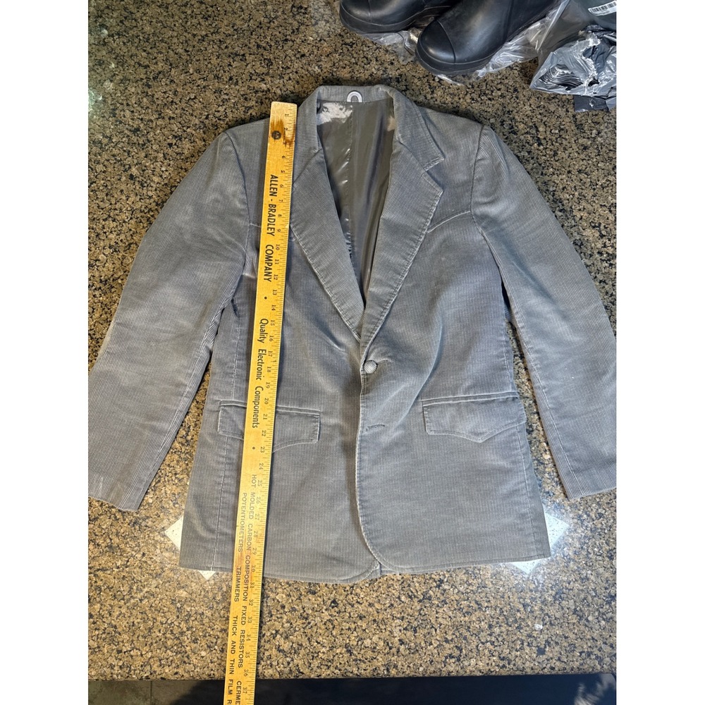 Pioneer Wear Vintage Gray Corduroy Western Blazer Sport Coat Mens 38 Regular